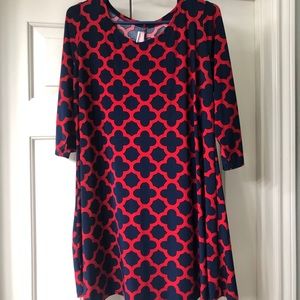 Navy and red tunic